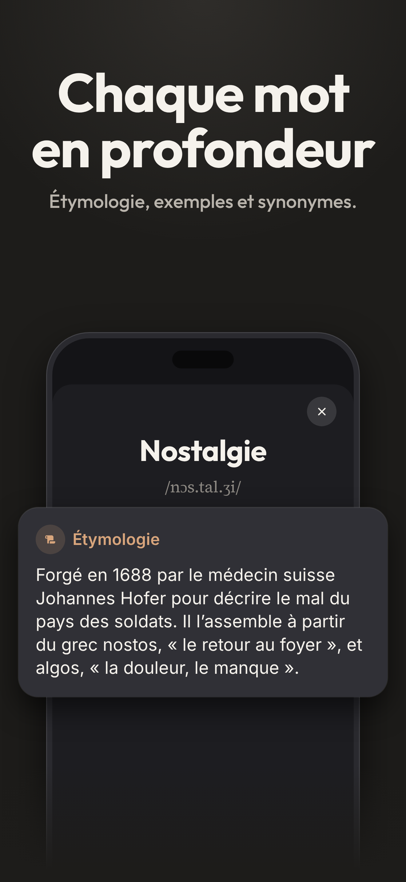 Chaque mot en profondeur