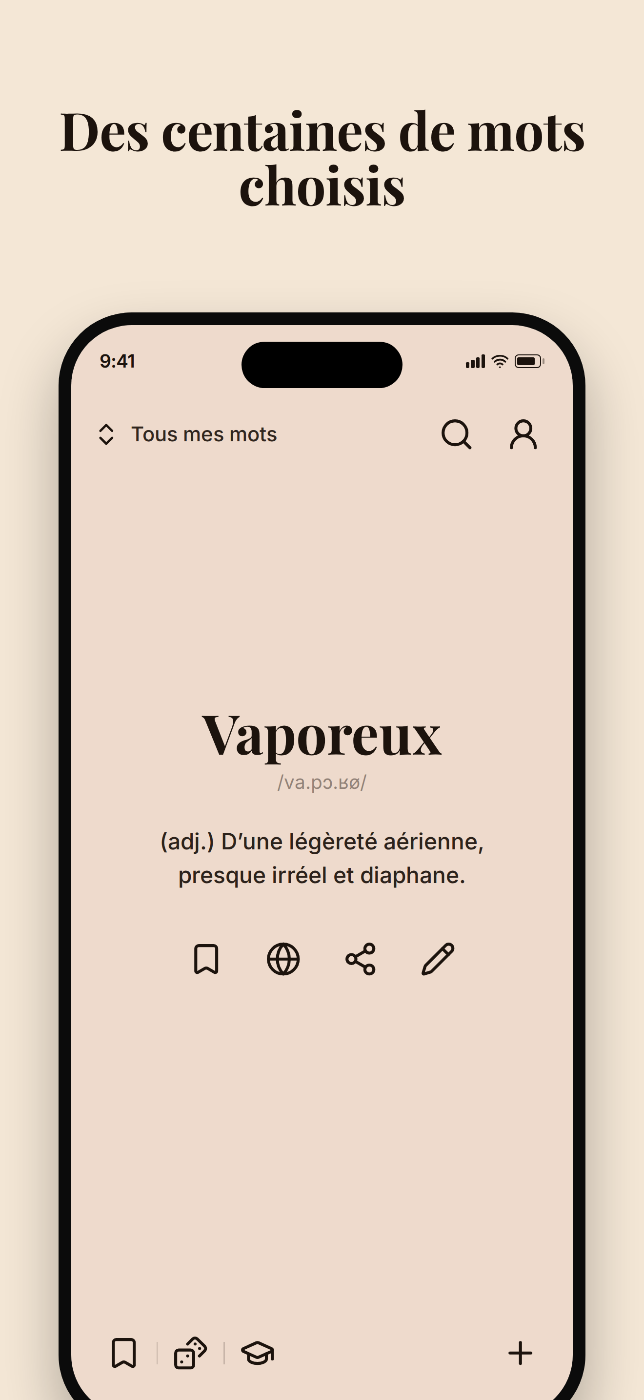 Des centaines de mots choisis
